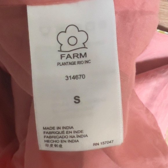 Farm Rio Aura Tiered Floral Miniskirt Size S Small cotton pink floral lace lined - Picture 7 of 7